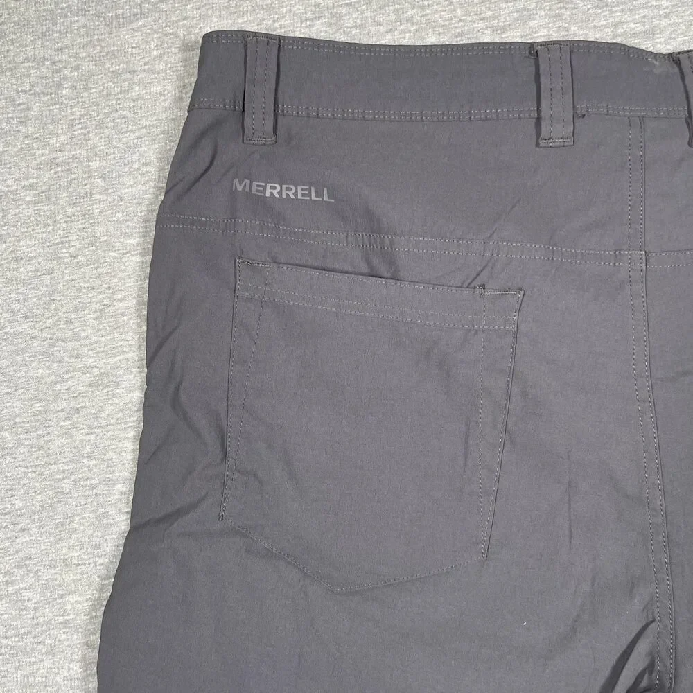 Merrell Shorts Mens 40 Gray Lightweight Hiking Nylon Zip Pockets Athletic